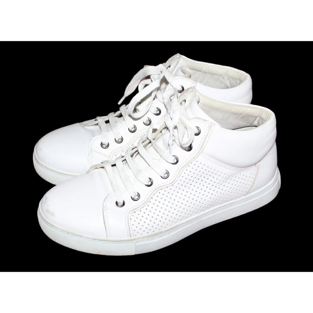 Zanzara Encore men casual white shoes leather High top fashion sneaker Size 8